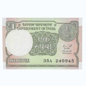 A-60 ~ 1 RUPEE NOTE ~ R MEHRISHI ~ 2015 ~ INSET "L" ~ PREFIX "A" ~  DATE : 24th SEPTEMBER 45