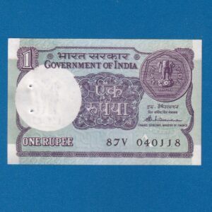 A-52 ~ 1 RUPEE NOTE ~ S VENKITARAMNAN ~ SMALL COIN ~ 1989 ~ INSET "A" ~ PREFIX "V"  ~ DATE : 4th JANUARY 18