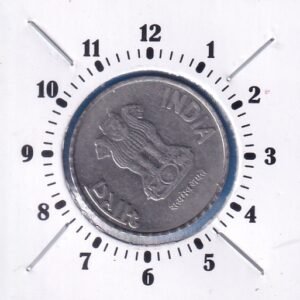 ERROR COIN ~ 10 O'clock ROTATION ~ 2 RUPEES ~ 2011 ~ NOIDA MINT
