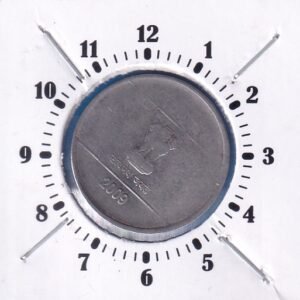 ERROR COIN ~ 2 O'clock ROTATION ~ 1 RUPEE ~ 2009 ~ KOLKATA MINT