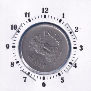 ERROR COIN ~ 10 O'clock ROTATION ~ 1 RUPEE ~ 2001 ~ HYDERABAD MINT RARE