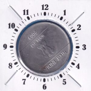 ERROR COIN ~ 5 O'clock ROTATION ~ 2 RUPEES ~ 2009 ~ NOIDA MINT
