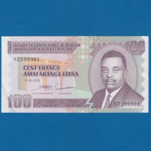 FCN ~ BURUNDI ~ 100 FRANCS (SMALL) NOTE ~ PRINCE RWAGASORE ~ 2024