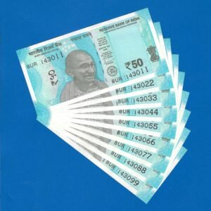 F-097 ~ 50 RUPEES NOTES ~?SHAKTIKANT DAS ~ HAMPI ~ 2023 ~ INSET ?L? ~ 143011 TO 143099 (9 NOTES SET)