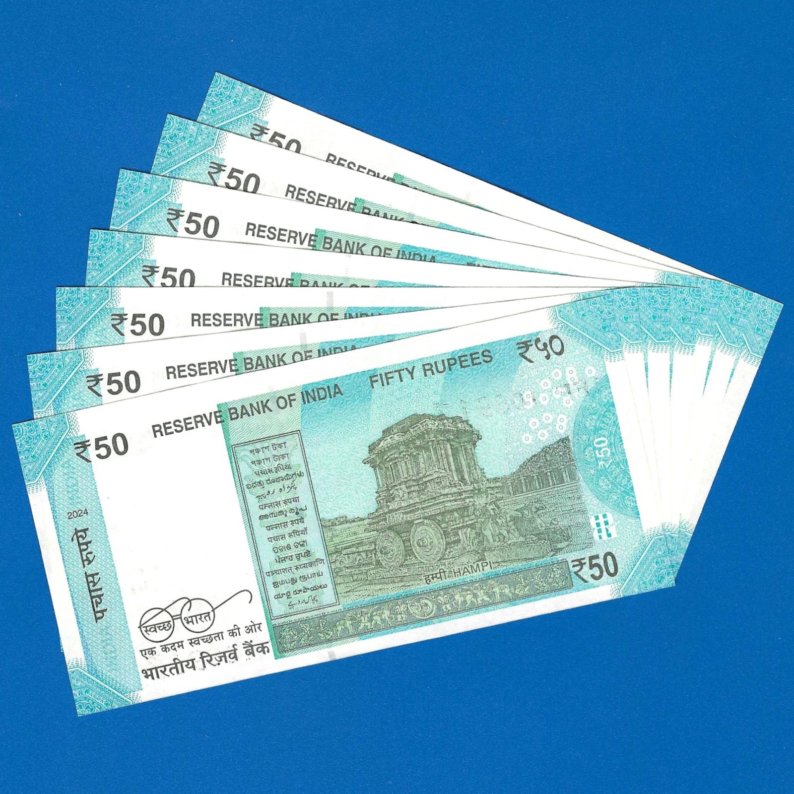 F-101 ~ 50 RUPEES NOTE ~?SHAKTIKANT DAS ~ HAMPI ~ 2024 ~ INSET ?M? ~ 108 SPECIALS (7 NOTES SET) - Image 2