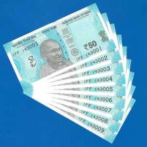 F-101 ~ 50 RUPEES NOTE ~?SHAKTIKANT DAS ~ HAMPI ~ 2024 ~ INSET ?M? ~ 143001-009 (9 NOTES SET)