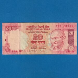 E-036 ~ 20 RUPEES NOTE ~ D SUBBARAO ~ GANDHI SERIES ~ 2011 ~ INSET "F" ~ PREFIX "A" DATE - 7th NOVEMBER 11
